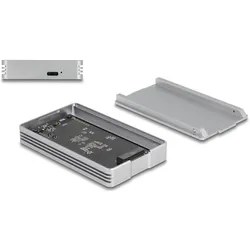 Delock USB4 40 Gbps Gehäuse für 1 x M.2 NVMe SSD (M.2), Festplattengehäuse, Silber