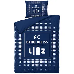 FC Blau-Weiß Linz Bettwäsche – Fan-Bettwäsche mit Kissenbezug und Deckenbezug - blau / ONE SIZE
