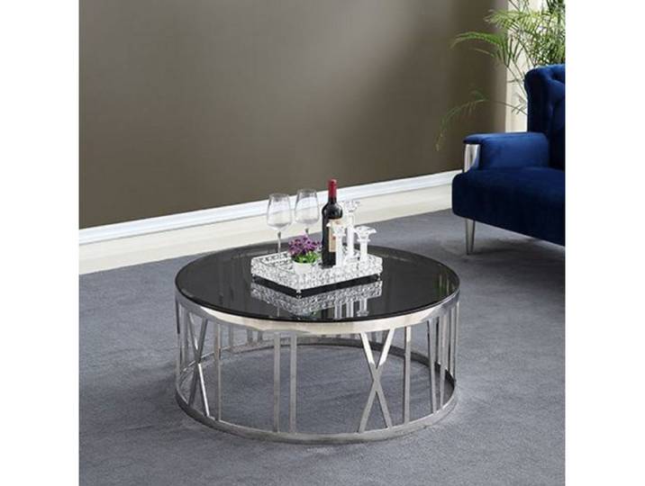 alesvelt Couchtisch Edler runder Couchtisch mit Marmor-Optik – 100 x 42 cm