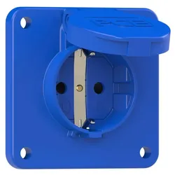 PCE 105-8bc Schutzkontakt-Anbausteckdose 75x75 nat Shutter IP54 rückwärtig (blau) 1058bc