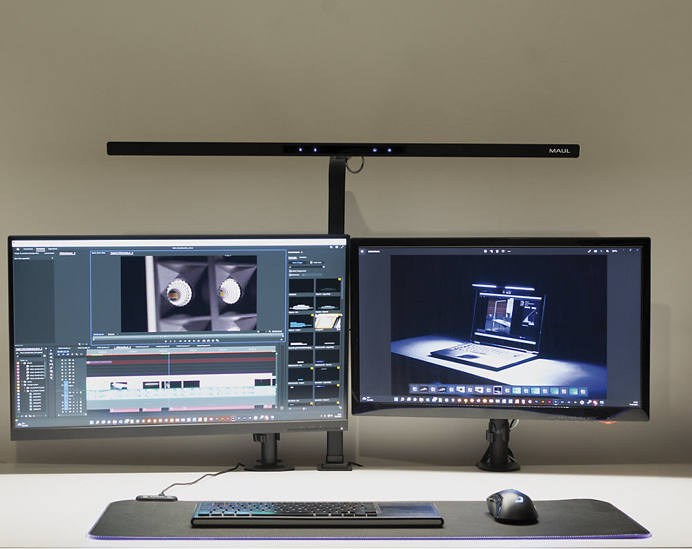 LED-Monitorleuchte MAULgate, dimmbar, schwarz MAUL