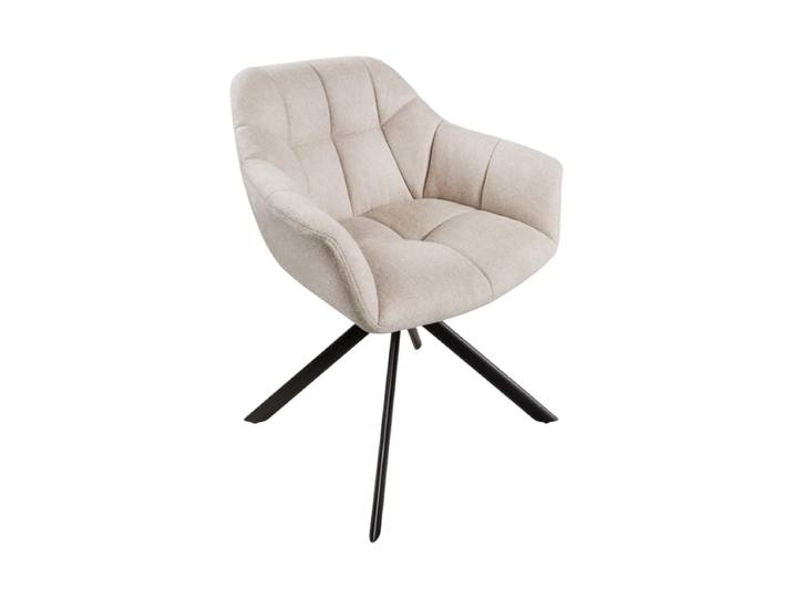 Drehbarer Armlehnstuhl „Papillo“ Strukturstoff Champagne Invicta Interiors