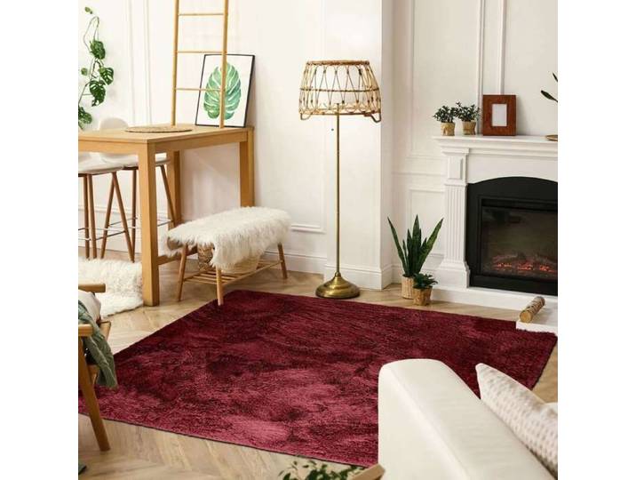 Tapis à base fine et souple extra doux rouge bourgogne 120x170