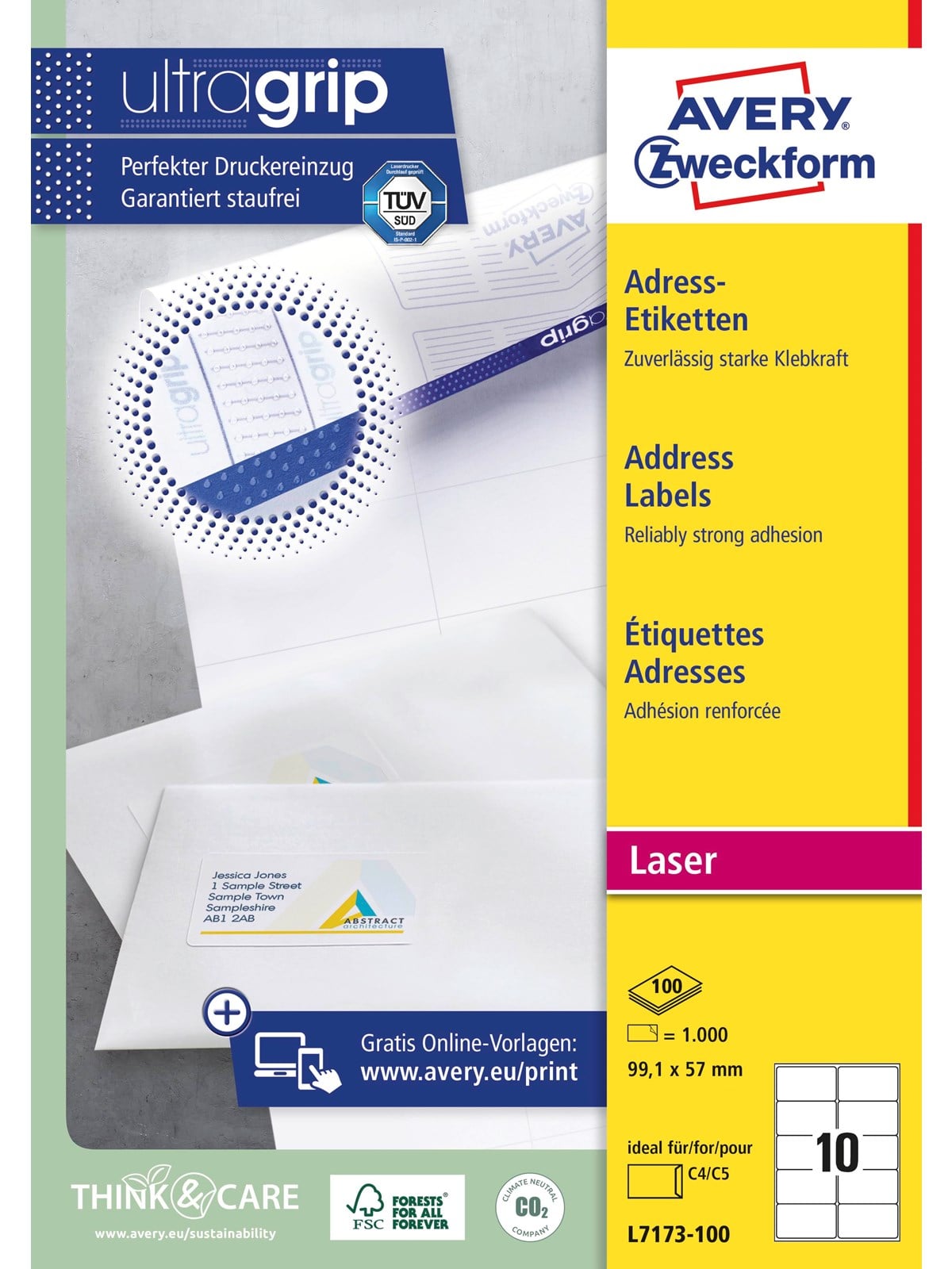 Avery Addressing labels for big envelopes (UltraGrip)