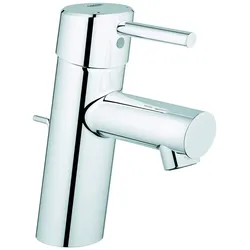 Grohe Concetto Einhand-Waschtischbatterie, S-Size, Ausladung 101mm, Zugstangen-Ablaufgarnitur, chrom, 32204001