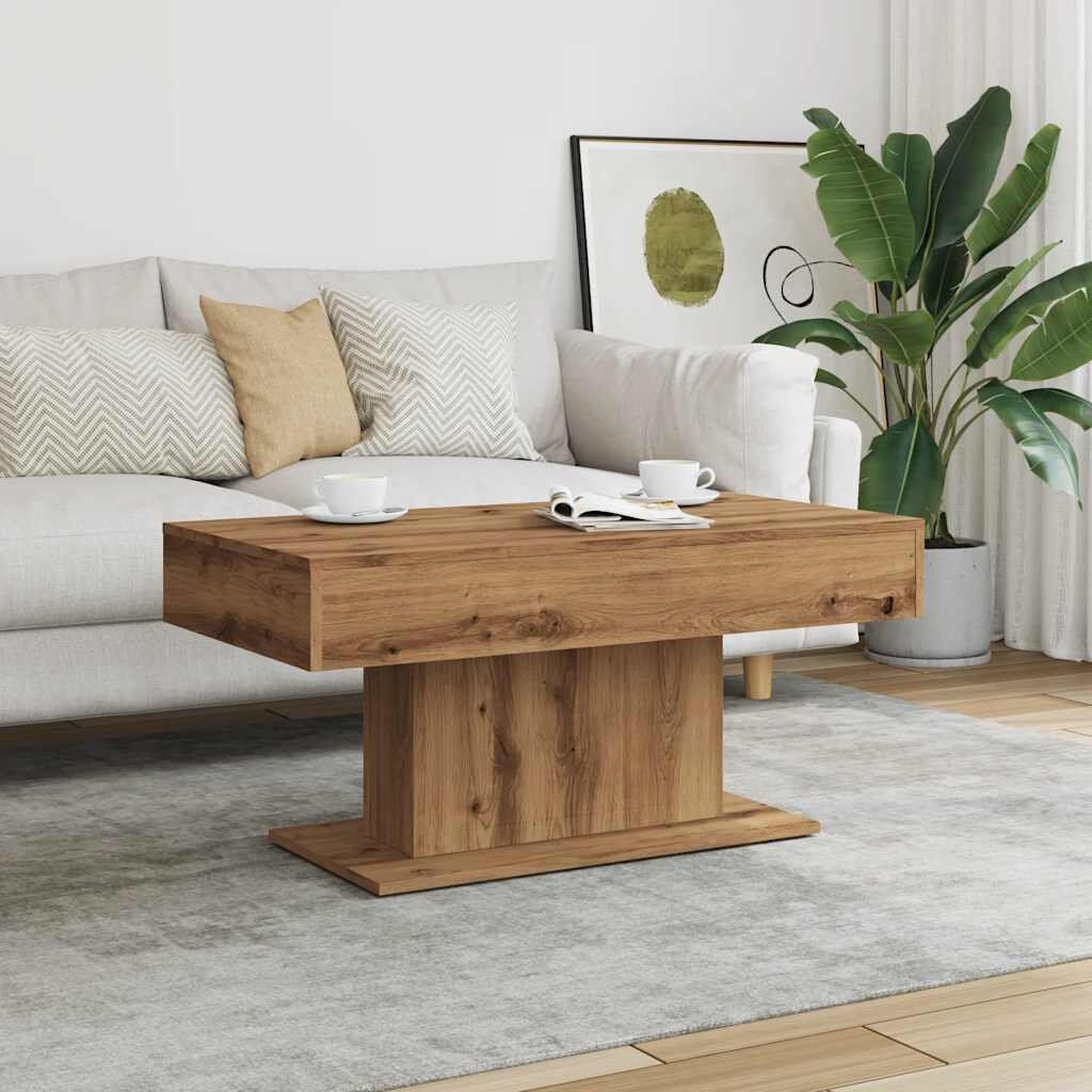 17 Stories Coffee Table Artisan Oak/Artisan Oak/Artisan Oak 45cm H X 96cm W X 50cm D