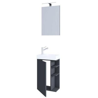 2-tlg Gäste WC Badmöbel Waschtisch Lumia Spiegel