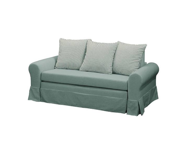 Schlafsofa Larmond Grün/Mintgrau Webstoff Sari / Webstoff Habren 185cm Landhaus