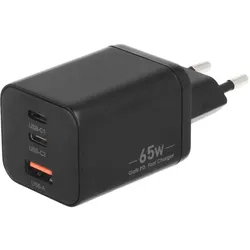Movano Ładowarka GaN 65W 2x USB-C PD + USB-A (black) (65 W, 3 Ports), USB Ladegerät, Schwarz