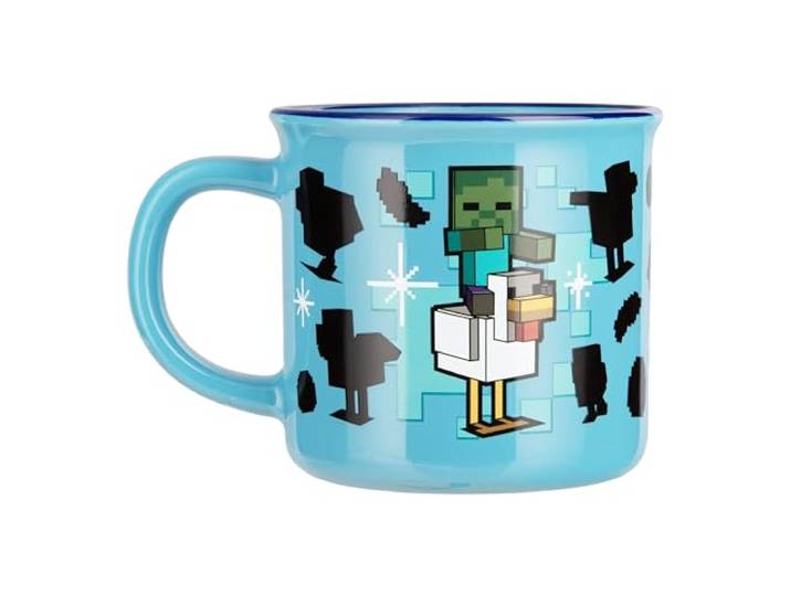 Paladone Mug Thermoréactif Minecraft Chicken Jockey en Céramique\, 350 ml\, Révèle une Scène Iconique\, Produit Officiel