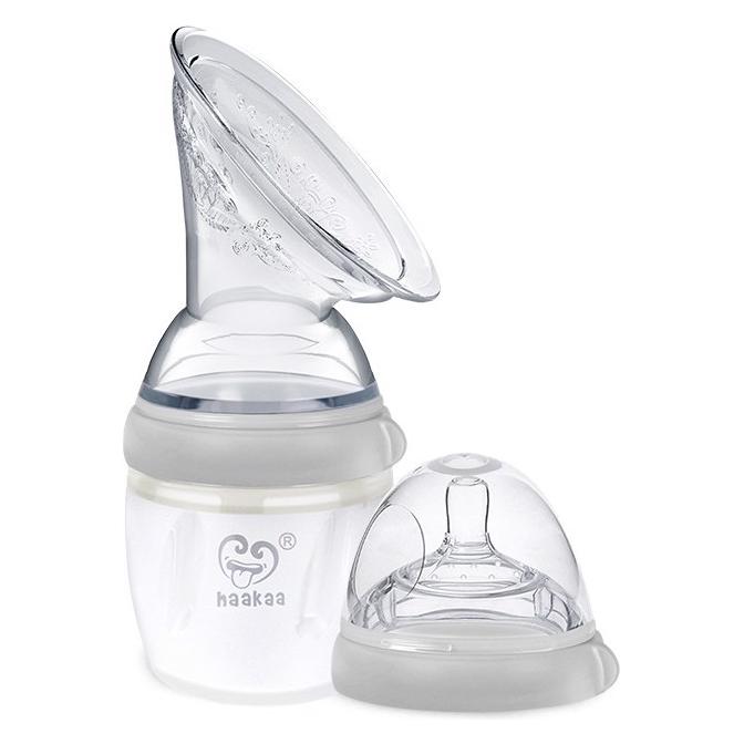 Haakaa Generation 3 Milchpumpe + Baby Flasche Top Set 160ml - Grau (GBHK022-G)