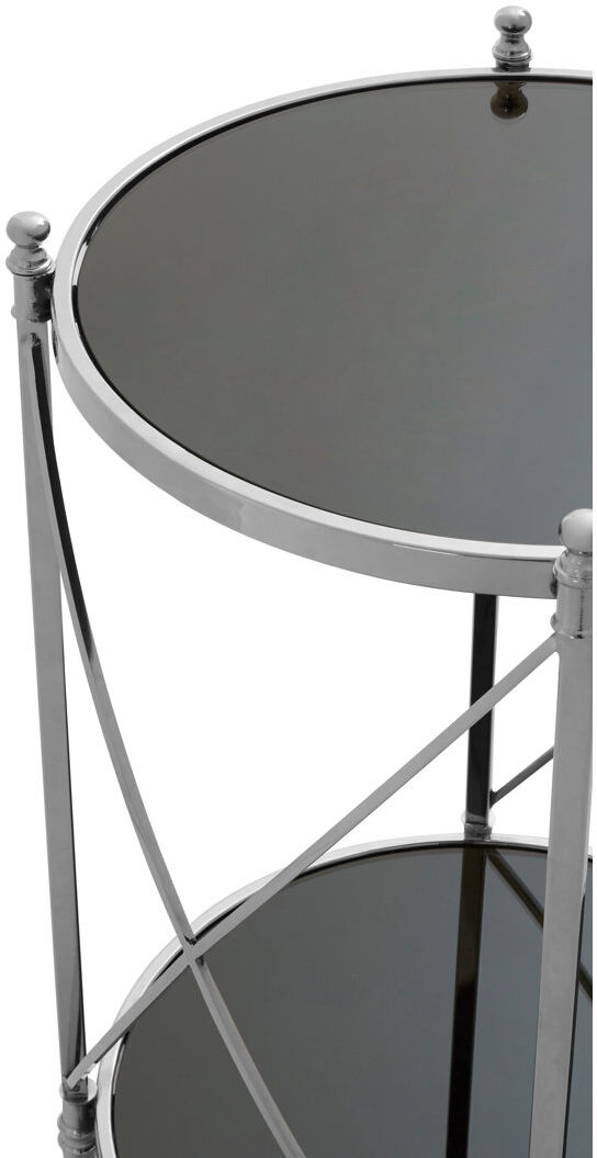 Lark Manor Cleghorn Glass Top End Table Black 67cm H X 50cm W X 50cm D
