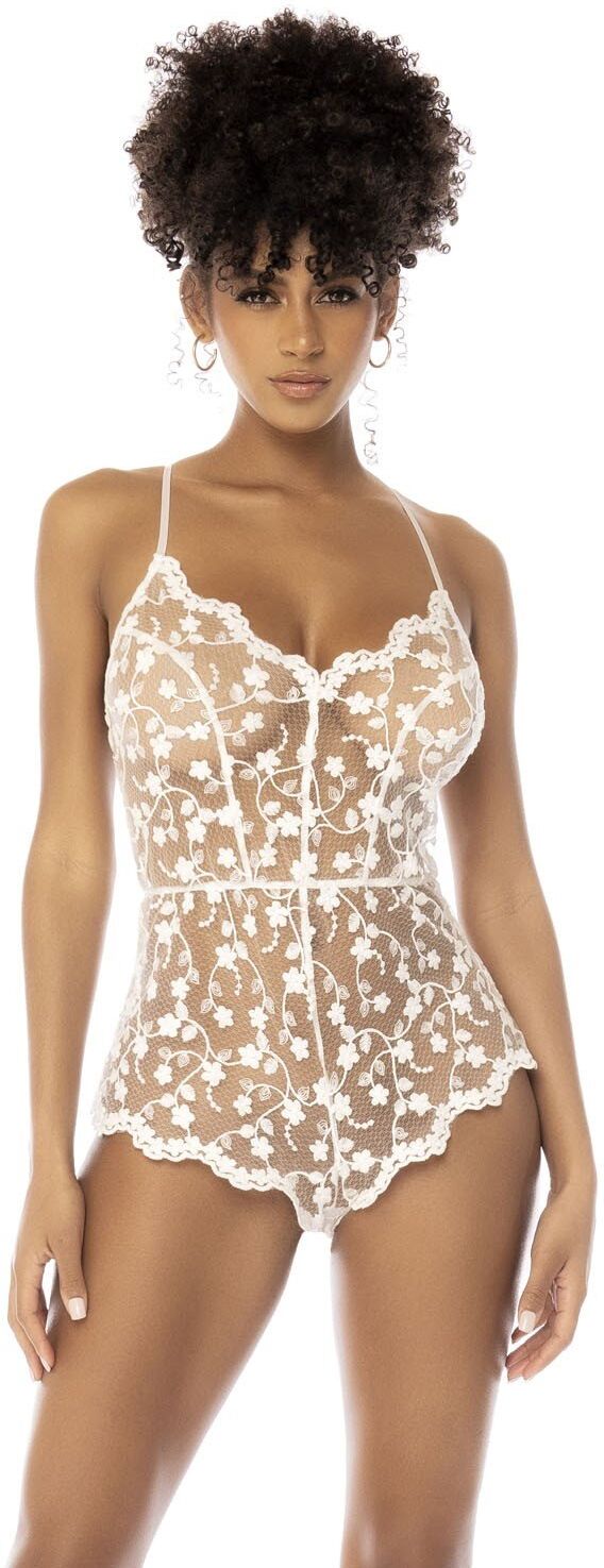 Mapalé Body blanc transparent Celina avec dentelle brodée florale