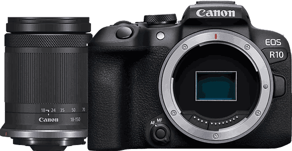 Cámara EVIL - Canon EOS R10 + Objetivo RF-S 18-150mm f/3.5-6.3 IS STM, 24.2 megapixel, Wi-Fi, Negro