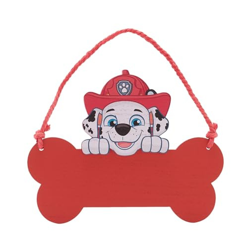 Widdop Paw Patrol Marshall houten deurhanger voor de slaapkamer van kinderen - Rood