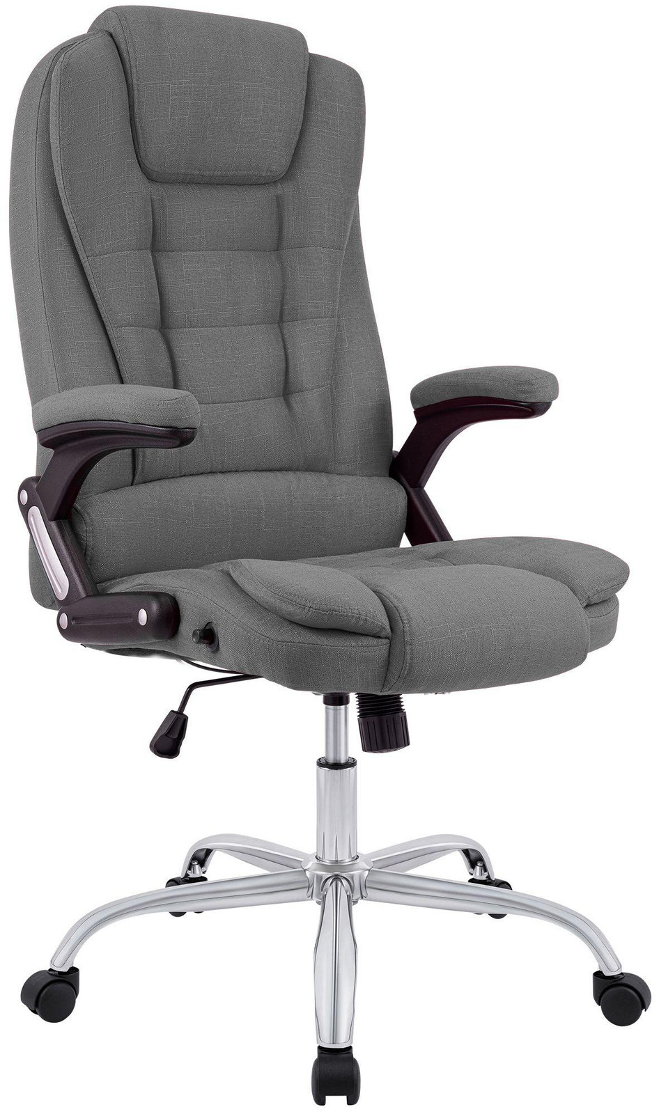 CLP ergonomische bureaustoel Thor, grijze draaistoel met modern design, belastbaar tot 150 kg