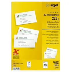 Sigel Visitenkarten LP795 weiß, 8.5x5.5 cm