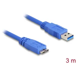 DeLOCK Micro USB 3.0 - 3m USB Kabel USB A 5 Gbit/s Blau