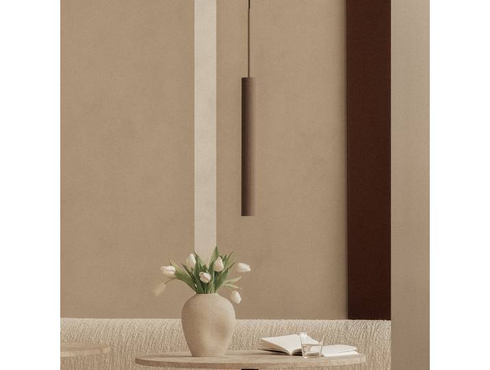 Tubulaire Hängelampe, 48 cm, bronze, Alu - Audo Copenhagen - Wohnzimmer - Design - Aluminium - Zylinder