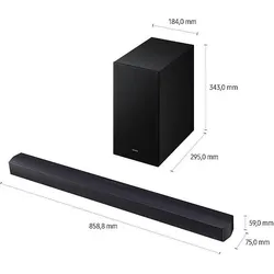 Samsung HW-B460GF (300 W, 2.1 Kanal), Soundbar, Schwarz