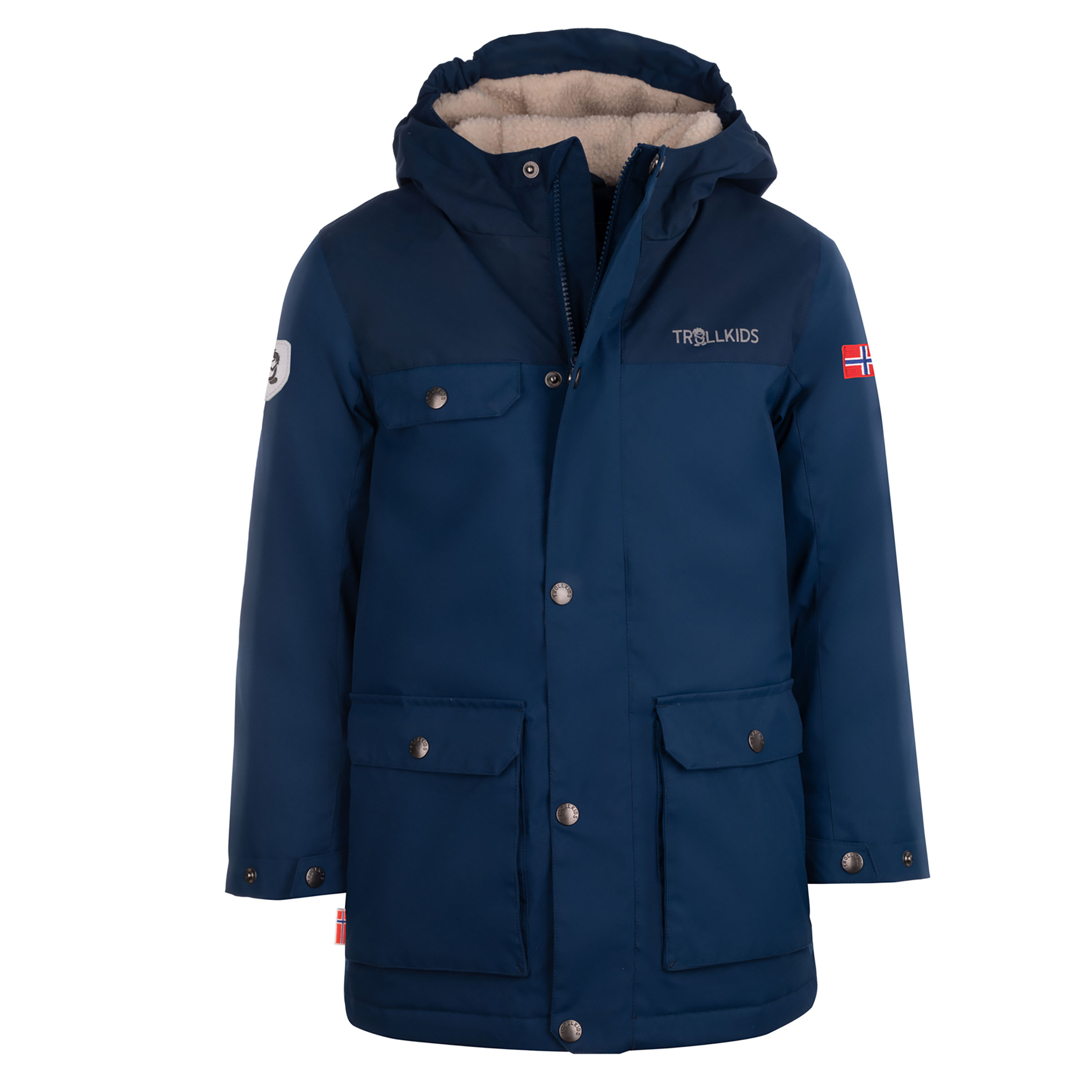 Trollkids Gudvangen Parka Kinder Winterjacke blau Größe 164 Lifestyle Winddicht Wasserabweisend