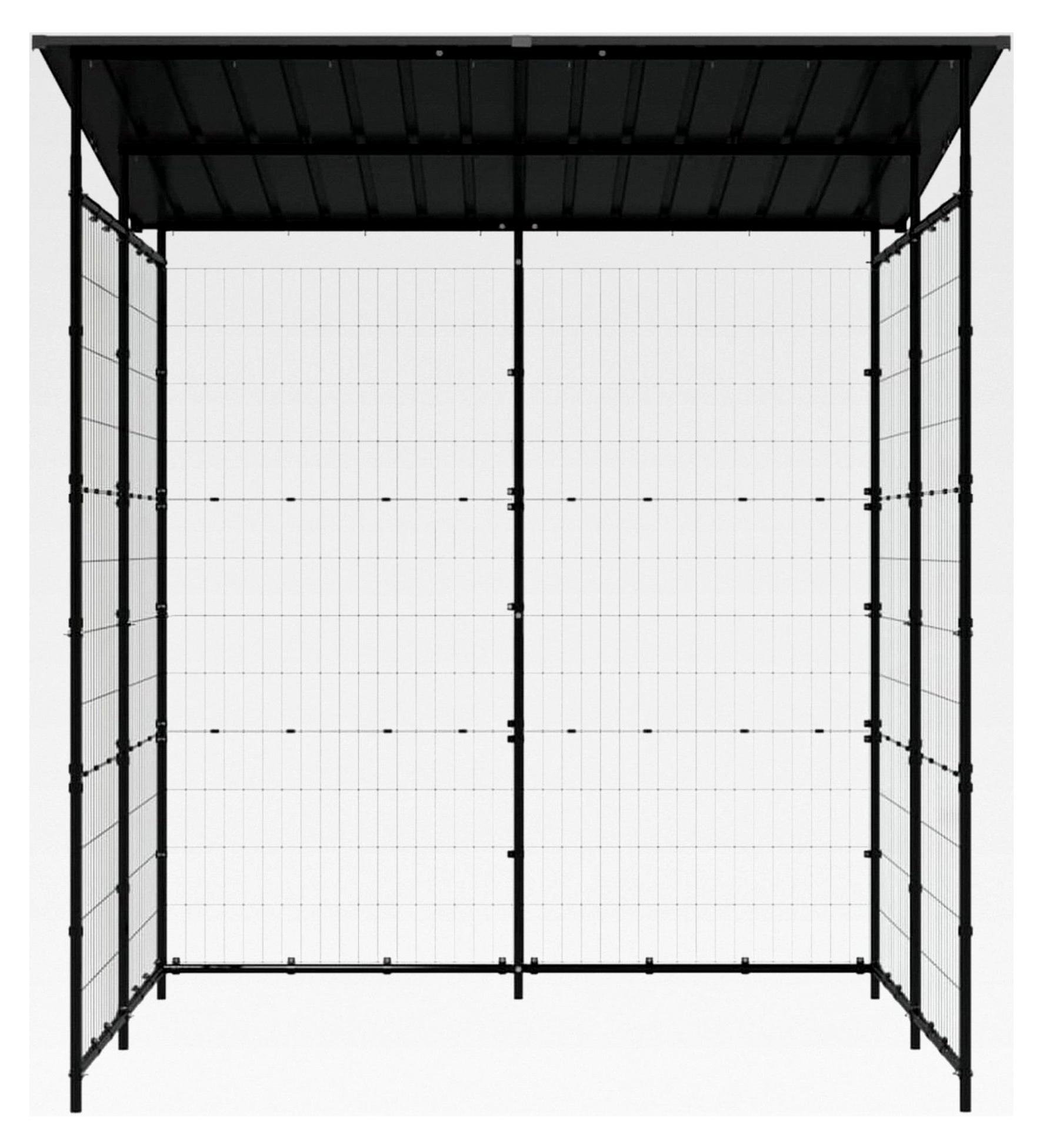 Metall Fahrradschuppen für Fahrräder, Mopeds und Motorräder - Schwarz/Grau - 190x190x222 cm - Schutz vor Regen und Sonne