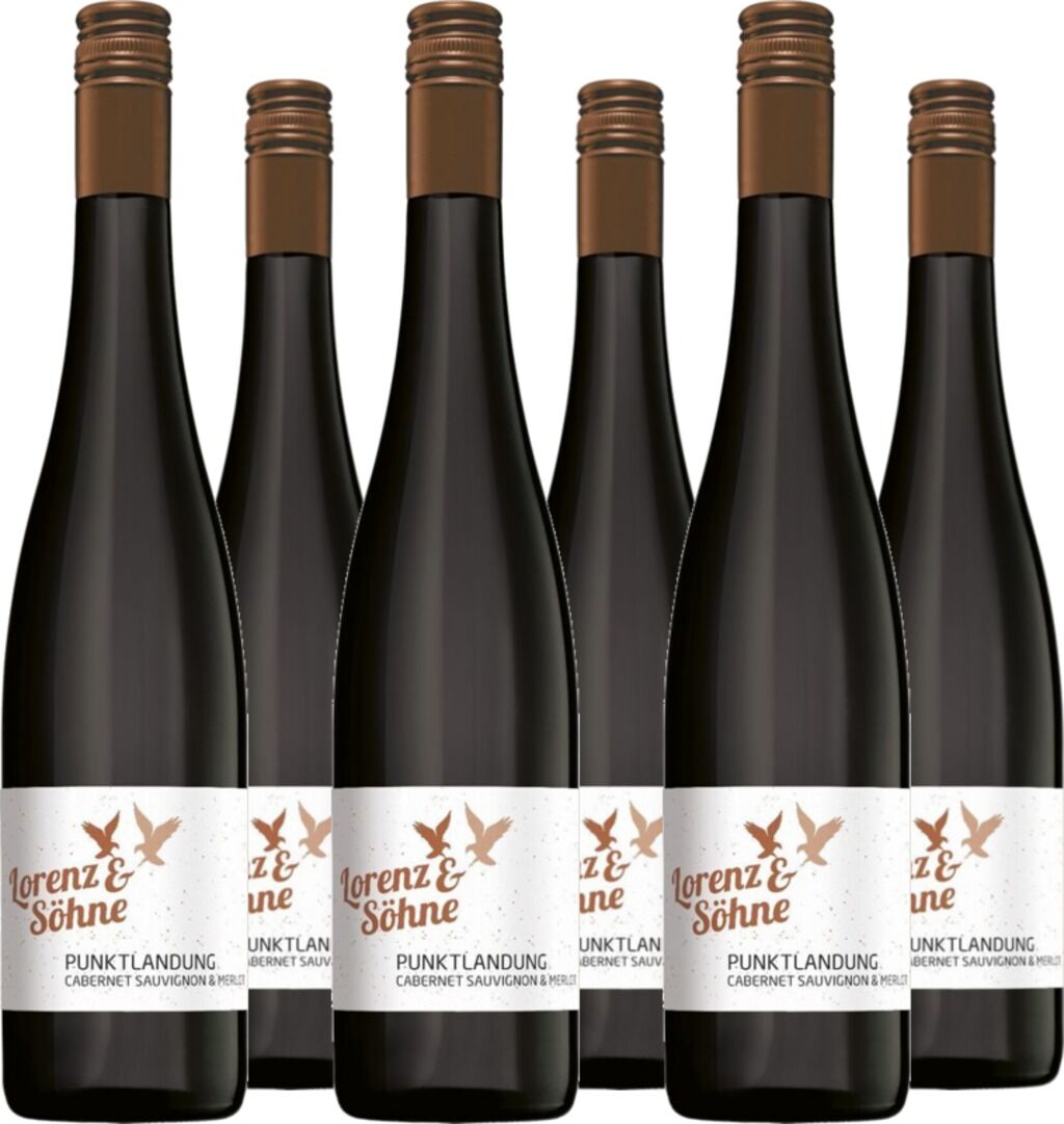 6er Vorteilspaket Cabernet Sauvignon  Merlot QbA trocken Punktlandung 2022 Lorenz & Söhne