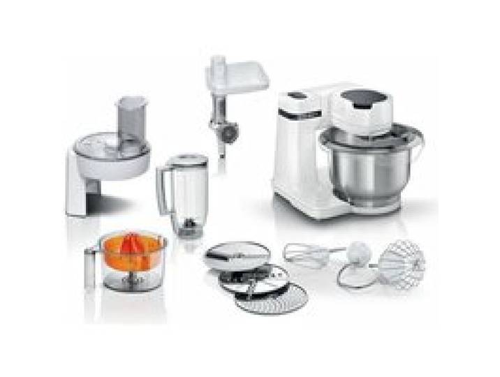 Kitchen machine Serie 2 BOSCH - Robot de cuisine - 700W - 4 vitesses + turbo - Bol mélangeur inox 3 8 L - Blender 1 25 L - Blanc