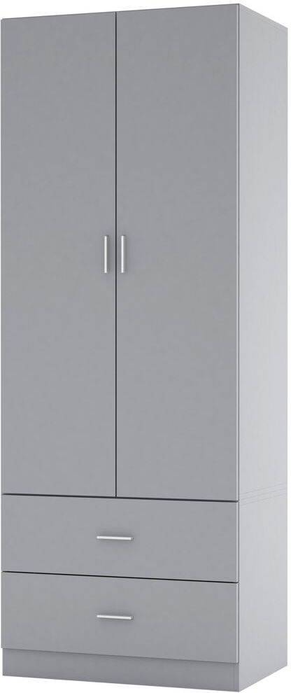 Ebern Designs Gianpietro 2 Door Wardrobe Grey 180cm H X 75cm W X 46cm D