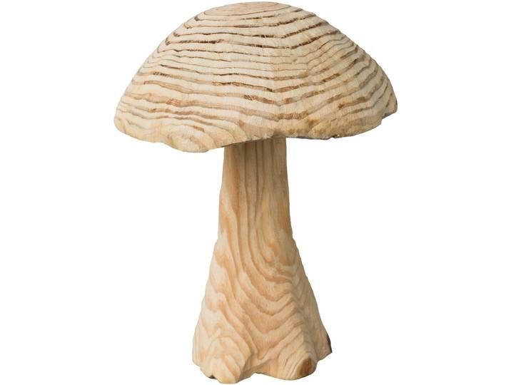 Dekoobjekt CREATIV DECO Pilz, Weihnachtsdeko , beige (natur), H:28cm Ø:20cm, Massivholz, Dekofiguren, Dekoobjekt, aus Tannenholz gefertigt