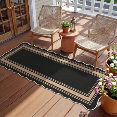 Garvee Indoor Outdoor Modern Bordered Easy Jute Area Rug