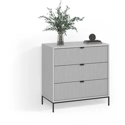 KOMMODE Aterno Grau 42 x 81.2 cm mit 3 Schubladen