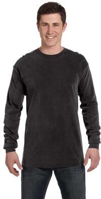 Comfort Colors C6014 Men's Garment-Dyed Heavyweight Long Sleeve T-Shirt in Black size 3XL   Cotton 6014, CC6014