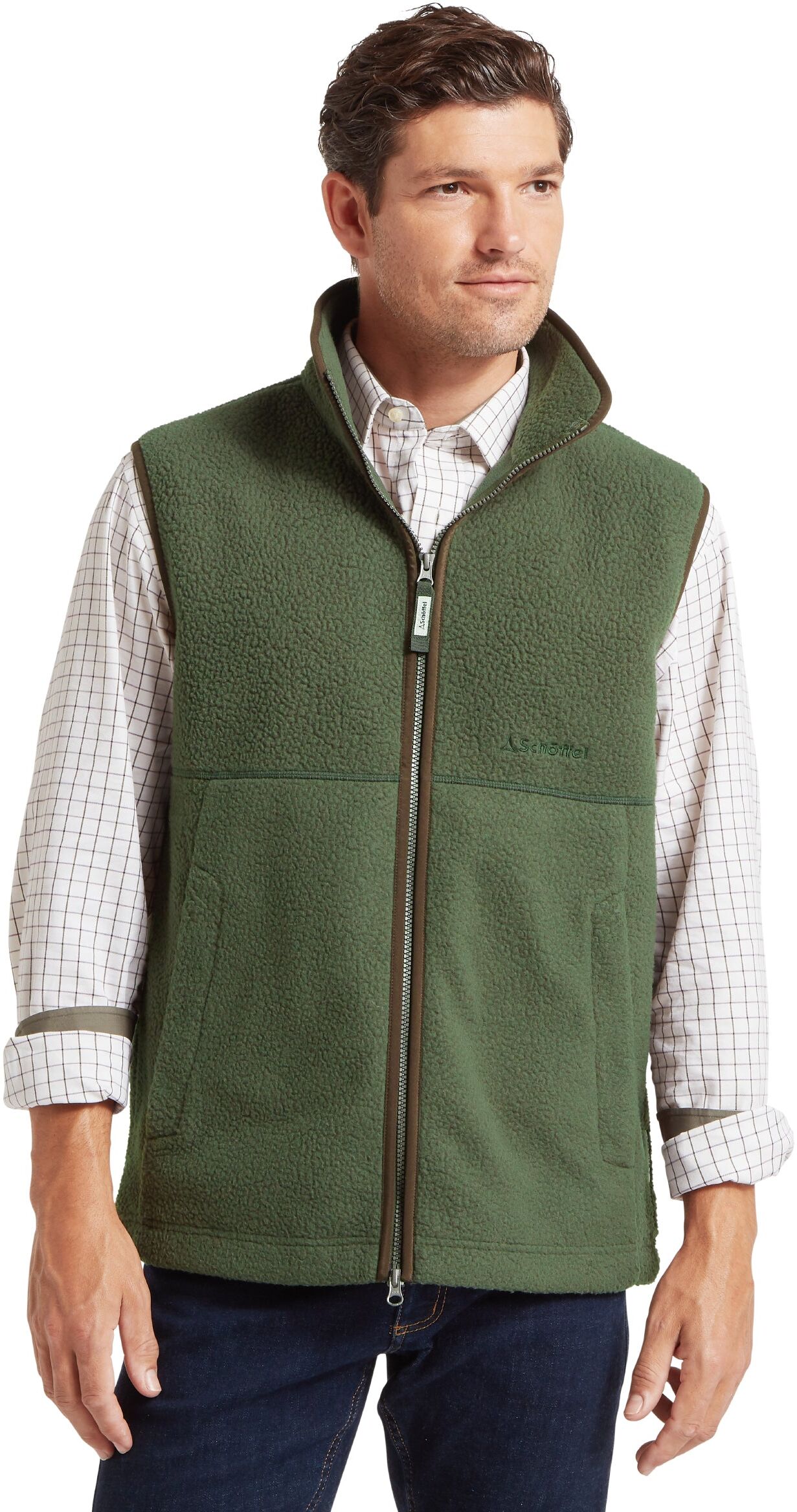 Schöffel Country Oakham Retro Fleece Gilet - Green - Size 36 (S) - Men