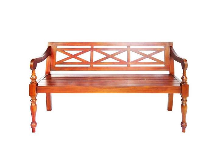 Remise Banquette coffre - Brun - Banc Batavia 123cm - Bois d'acajou massif - Marron foncé_uvl13l