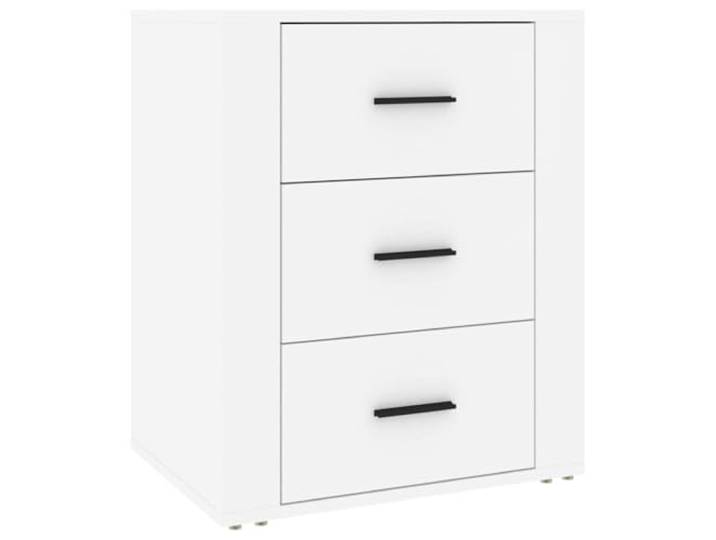 KDVXBCQJH Nachttisch Weiß 50x36x60 cm Beistellschrank 3 Schubladen Praktischer Schubladenschrank fürs Schlafzimmer mit stabiler Ablagefläche und pflegeleichten Oberflächen.