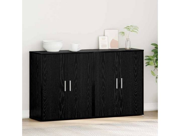 Noir Commode Salon CHIC Buffet 2 pcs Enfilade rangement Chêne noir 60x31x70 cm Bois d'ingénierie N10050