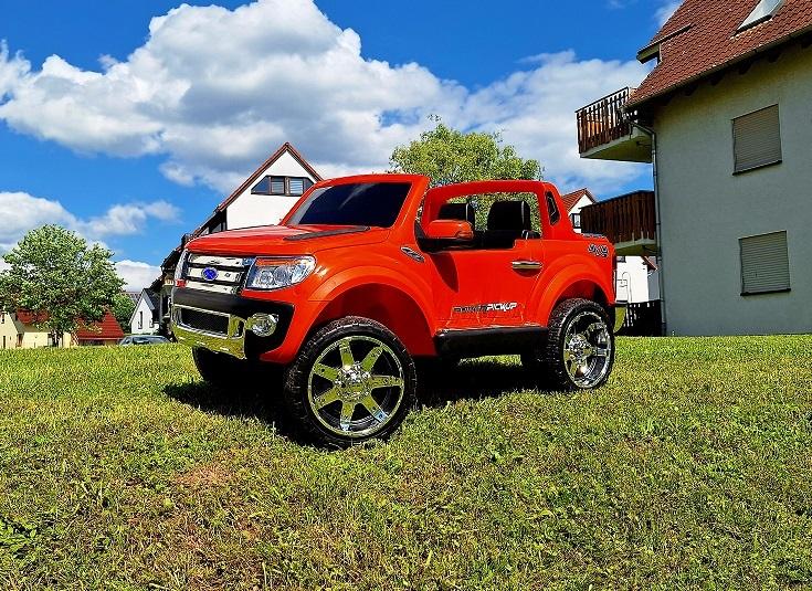 Kinderauto elektrisch Ford Pickup 12V in orange 2-Sitzer Jeep Kinderfahrzeug 4x4 Allrad