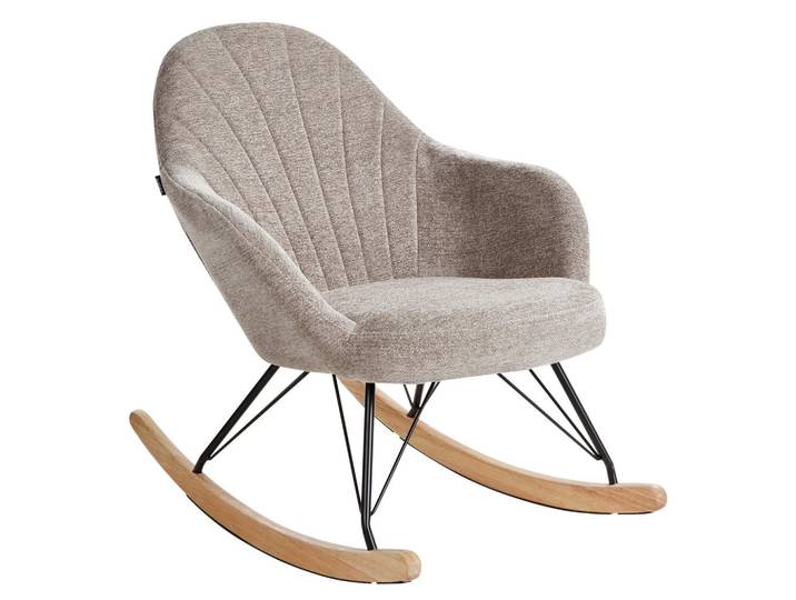 Beliani Schaukelstuhl Taupe Skale, Taupe, Schwarz, Braun, 70x85x94 cm, Wohnzimmer, Sessel, Schaukelstühle