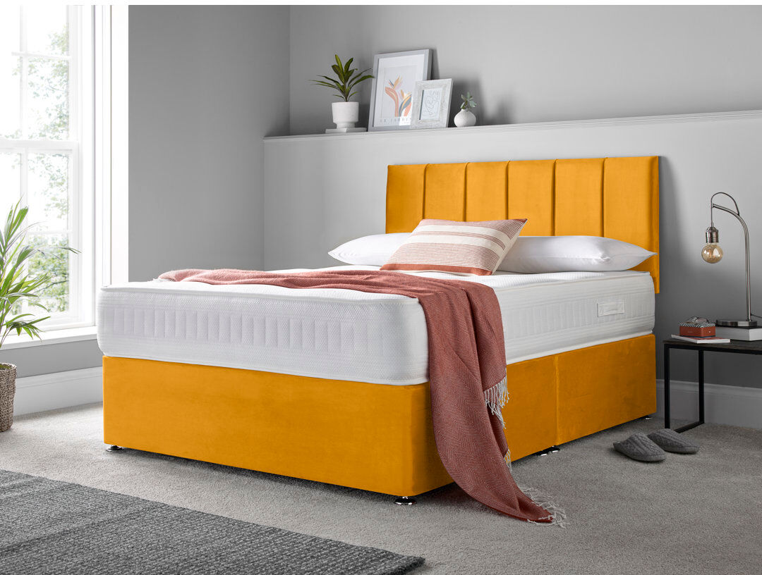 17 Stories Makelah Upholstered 4 Drawers Divan Bed with Mattress Green Single (3')