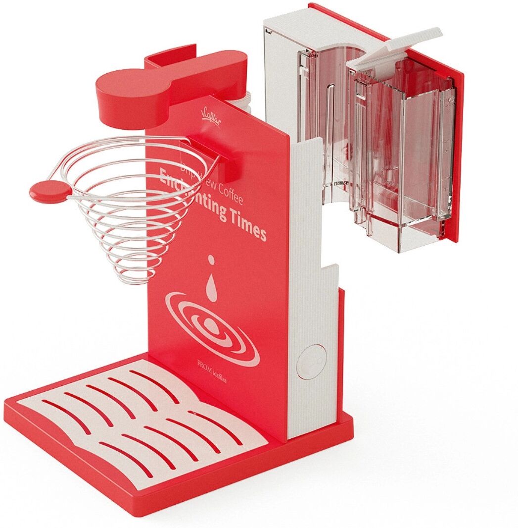 INF Tragbare halbautomatische Filterkaffeemaschine mit 400w, 300ml-Tank, faltbarem Design und wiederverwendbarem Filter Rot