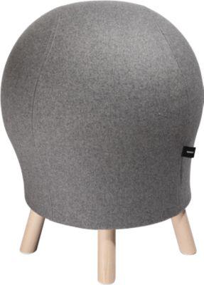 Hocker Sitness Alpine, mit integriertem Gymnastikball, Bezug 75 % Schurwolle, hellgrau