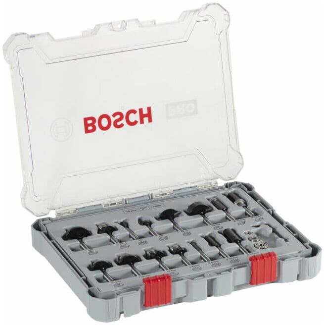 Jeu de fraises BOSCH, queue de 6 mm, 15 pièces (2607017471)
