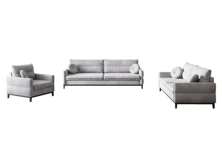 MOEBLO Polstergarnitur ESTELA 3+2+1, (Stoff Samt (Velour) Glamour Wohnlandschaft Sofa Couch Garnitur, Polstermöbel-Set Ohrensofa 3 Sitzer, 2 Sitzer und Sessel)