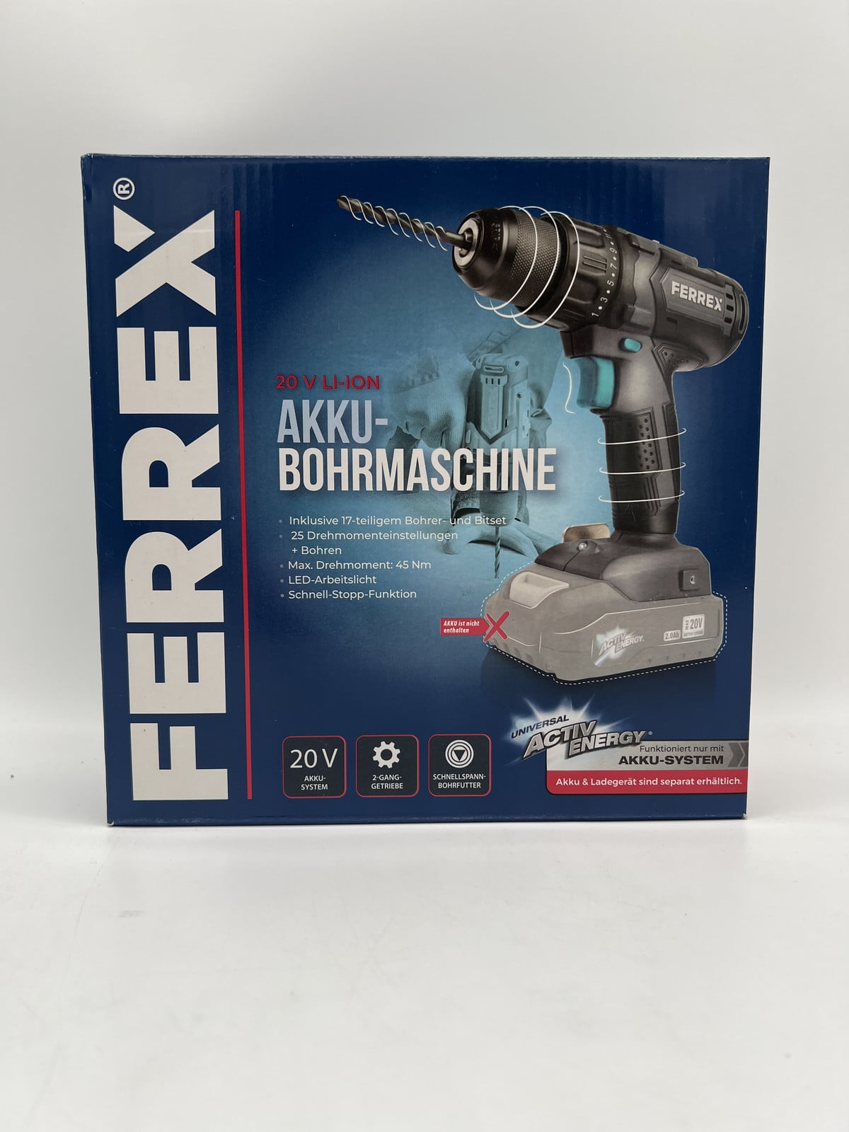 Ferrex Accuschroefboormachine 20V zonder accu en oplader