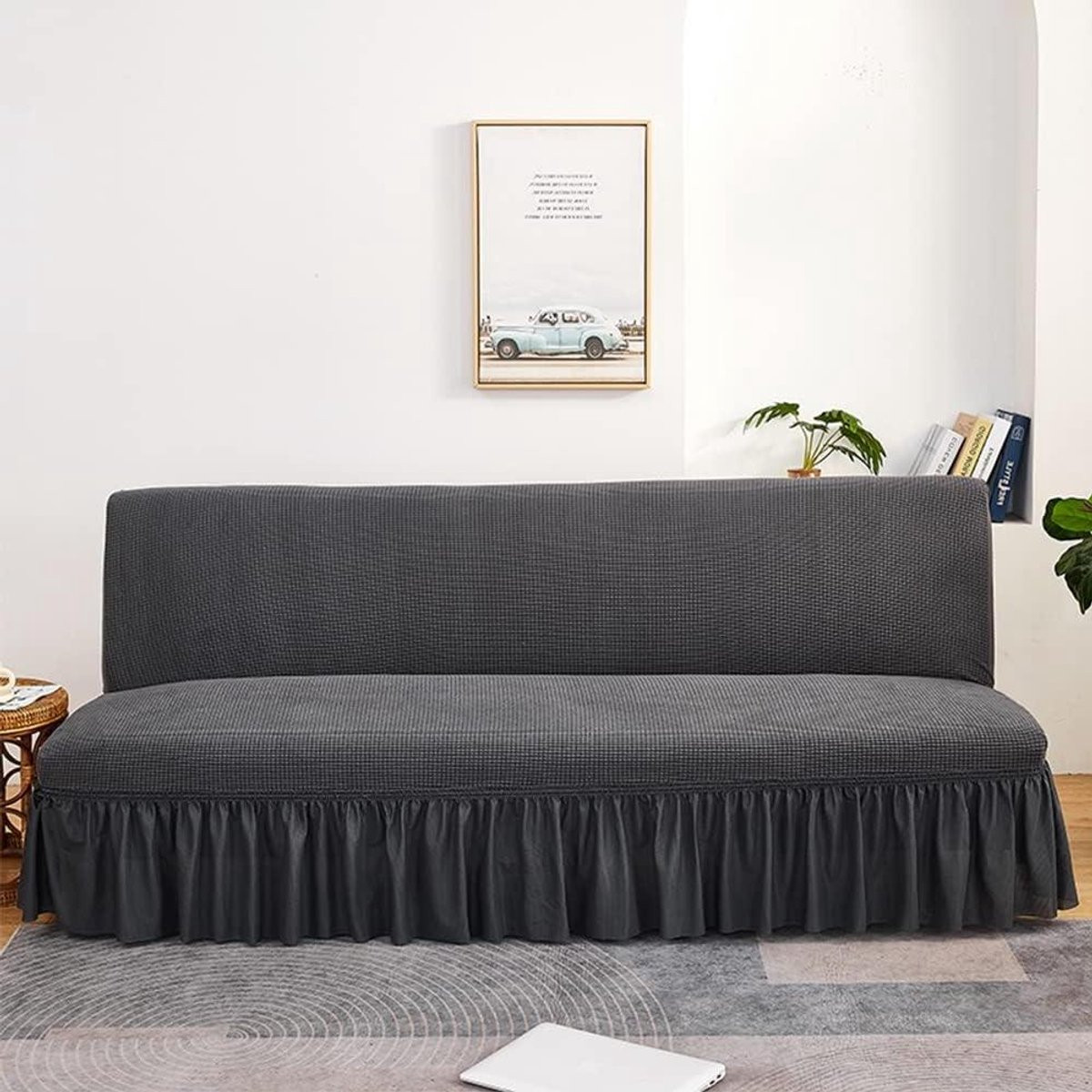 Grijs Stretch Bankhoes voor Slaapbank - Beschermende Bankhoes voor Meubels - 150-190 cm