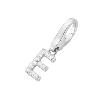 Charm Buchstabe "Buchstabe E, Zirkonia Steine, Silber 925", weiß, GIORGIO MARTELLO MILANO, Charms, Damen, Silber 925 (Sterlingsilber)
