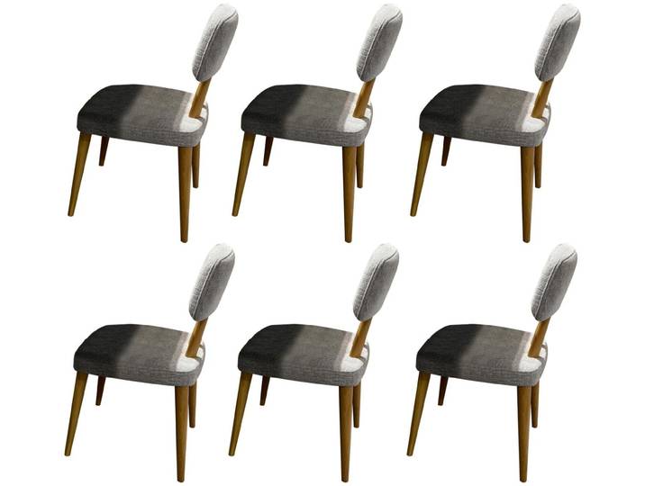 JVmoebel Esszimmerstuhl Elegante graue Stoffstühle für modernes Wohnen (6 St)
