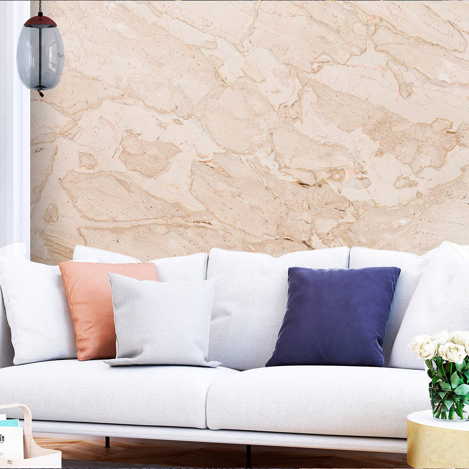 home24 Abstract Modern Vlies-fotobehang Sandstorm Beige