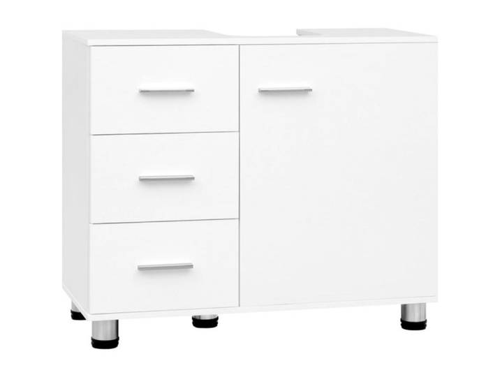 Meuble sous Lavabo EUGAD - 70x30x60cm - 3 Tiroirs 2 Compartiments - Bois d'Ingénierie - Blanc